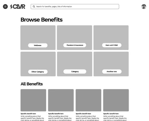 Browse benefits wireframe